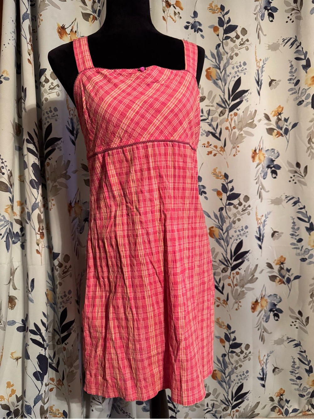 Pink Plaid Sleeveless Summer Dress California Concept Size 9 Junior C3